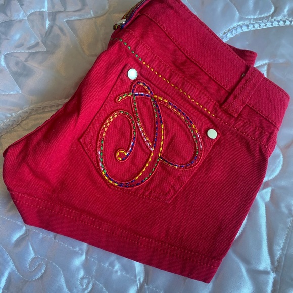 COOGI Vintage Low Rise Red Denim Jean Shorts - Picture 11 of 11